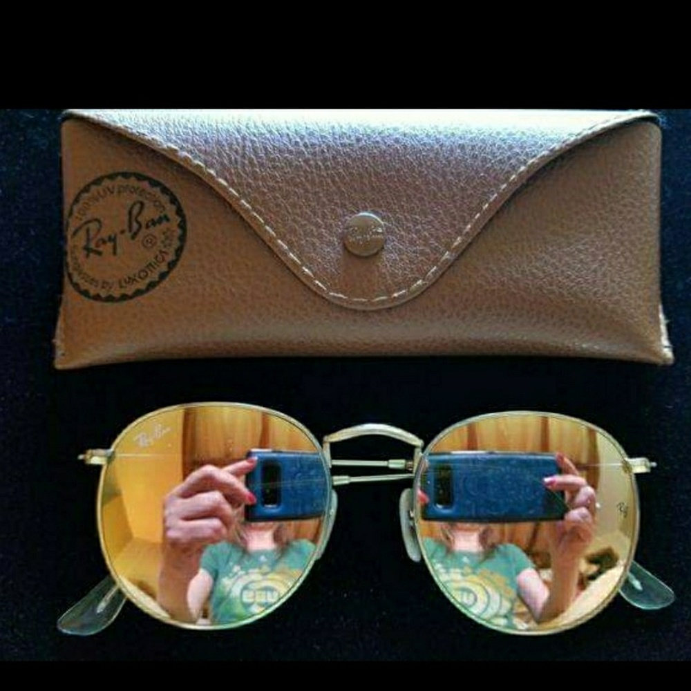 Authentic Ray-Ban Round Copper Flash Sunglasses - image 1